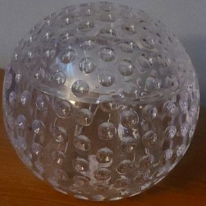Vintage Lucite Acrylic Ice Bucket Golf Ball Sphere Design Retro Chic